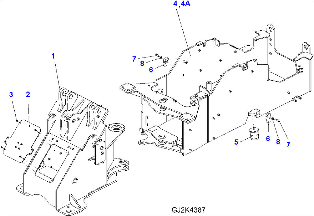 FRAME, FRONT AND REAR