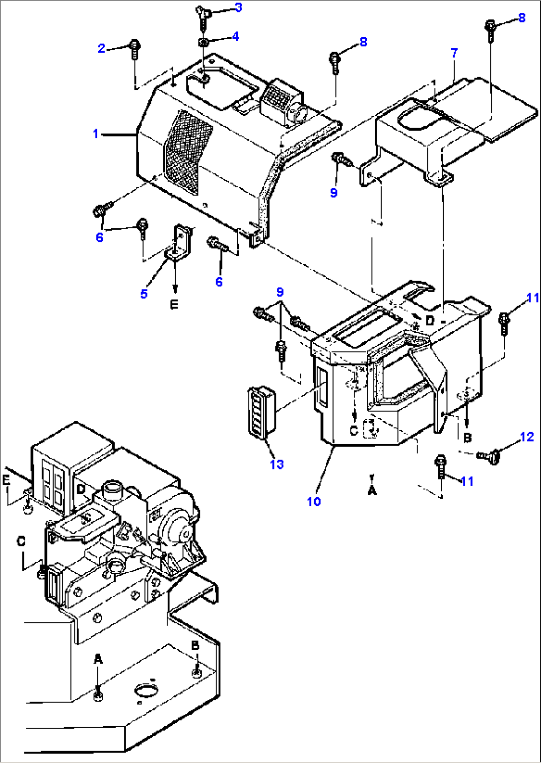 AIR CONDITIONER - S/N 5001 THRU 5085 MOUNTING COVERS