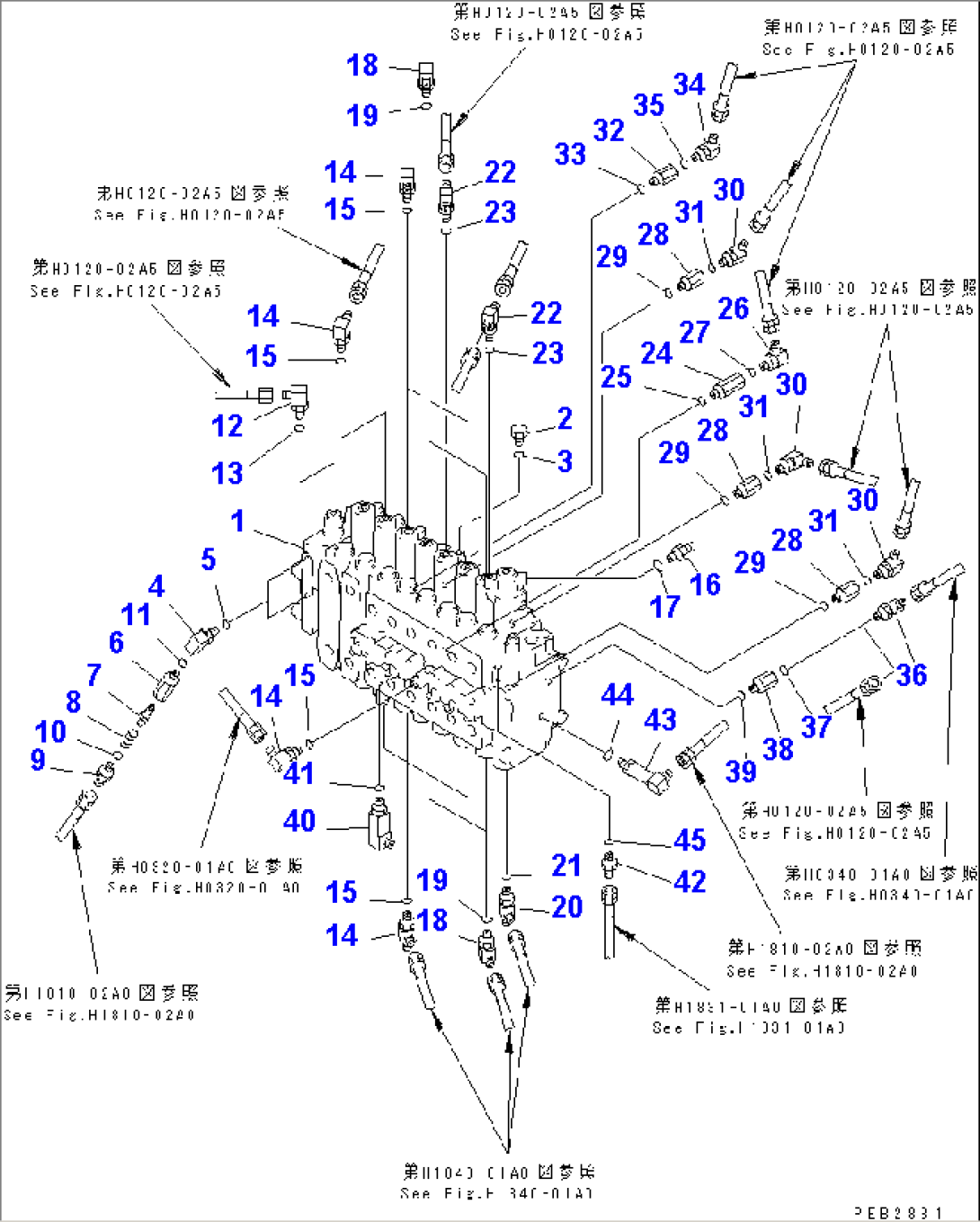 MAIN VALVE (CONNECTING PARTS) (LOADER) (WITH DRIFT PRIVENTIVE)(#30082-31999)