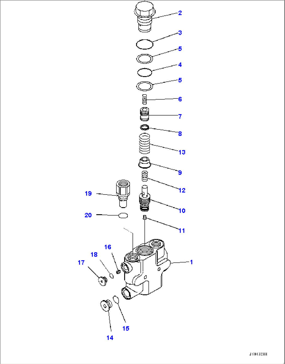 Dozer Blade Lift Cylinder Piping, Quick Drop Valve (#1001-)