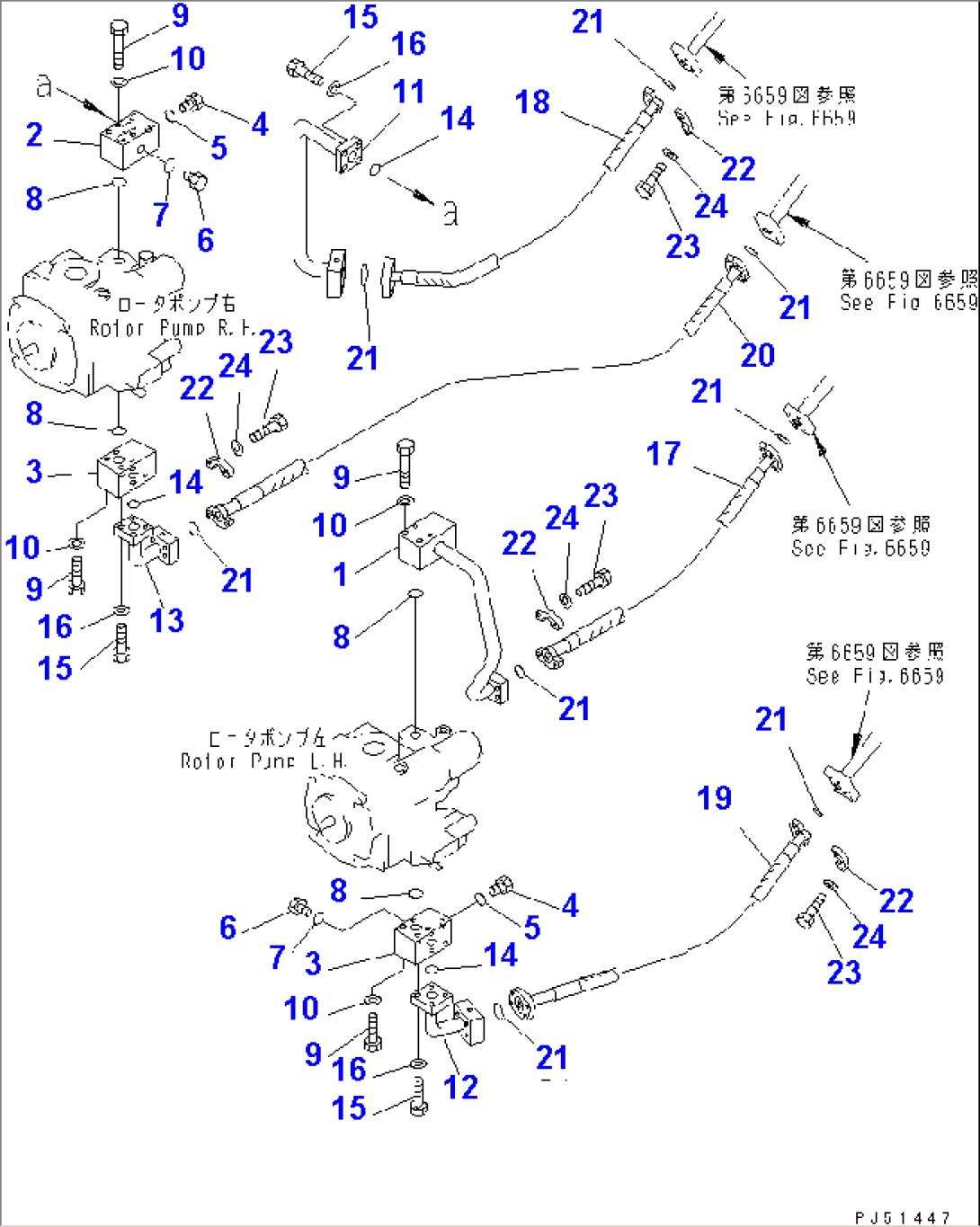 HYDRAULIC PIPING (ROTOR REVOLUTION MOTOR LINE) (2/6)