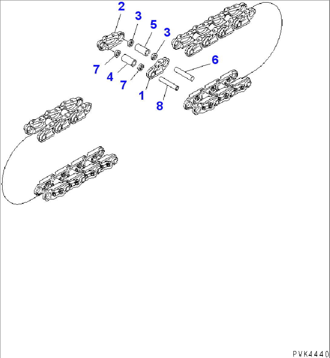 TRACK LINK (MASTER PIN TYPE) (74 SET) (SUPPLY ONLY)(#90001-)