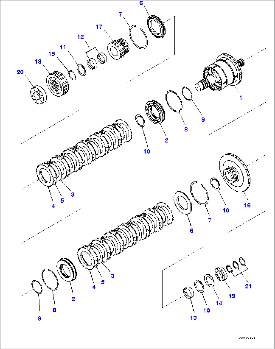 Torque Converter and Transmission, 1st and 4th Speed Clutch (#65501-)