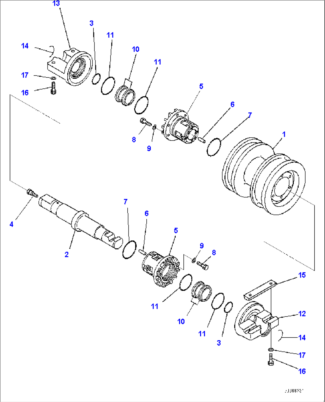 Track Frame, Track Roller, R.H. (2/2) (#20003-)