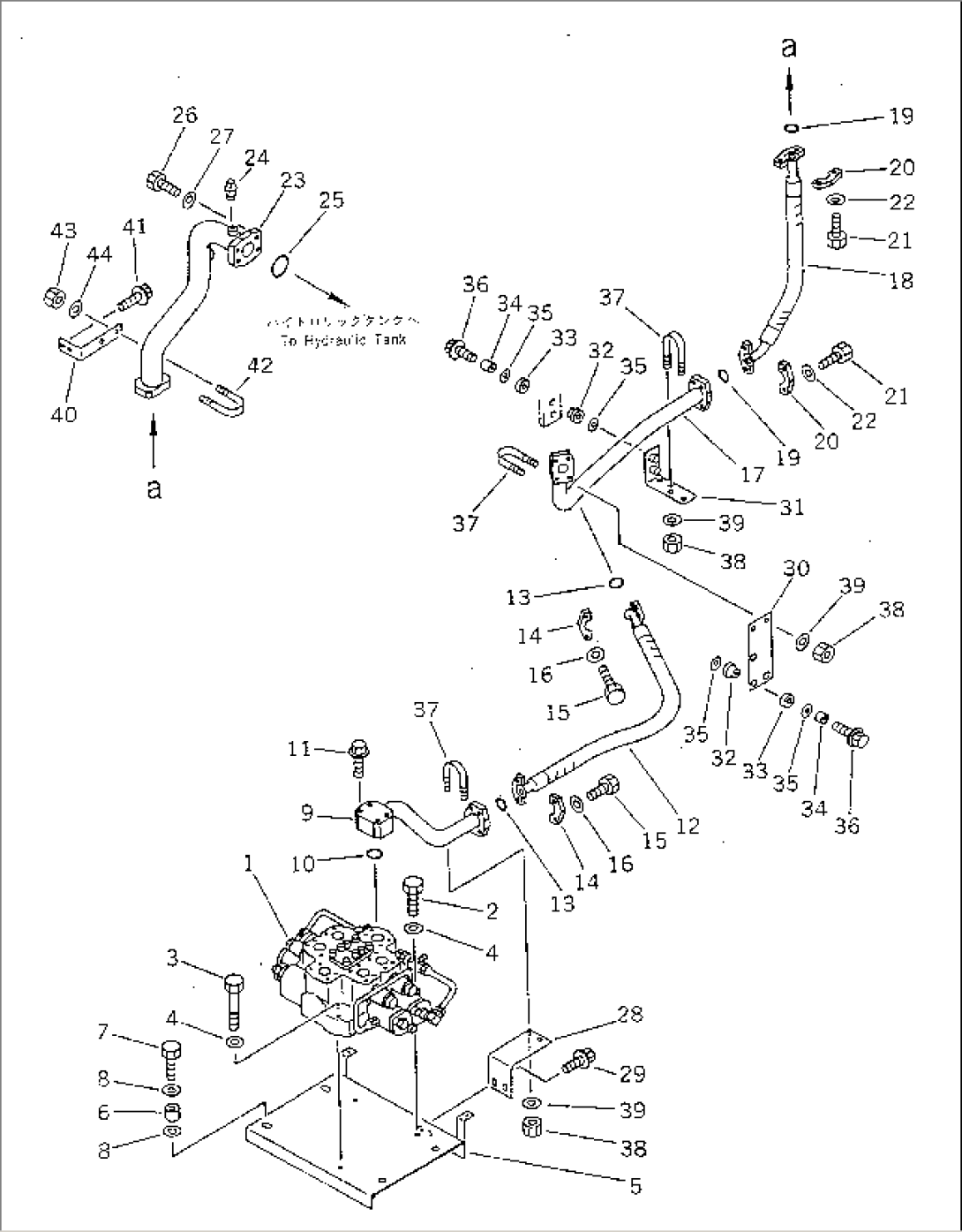 HYDRAULIC PIPING (VALVE TO TANK)(#20001-)