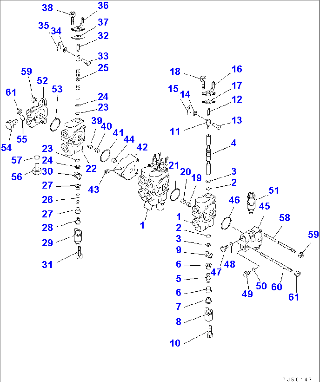 CONTROL VALVE¤ L.H. (4-SPOOL)(#6001-6500)