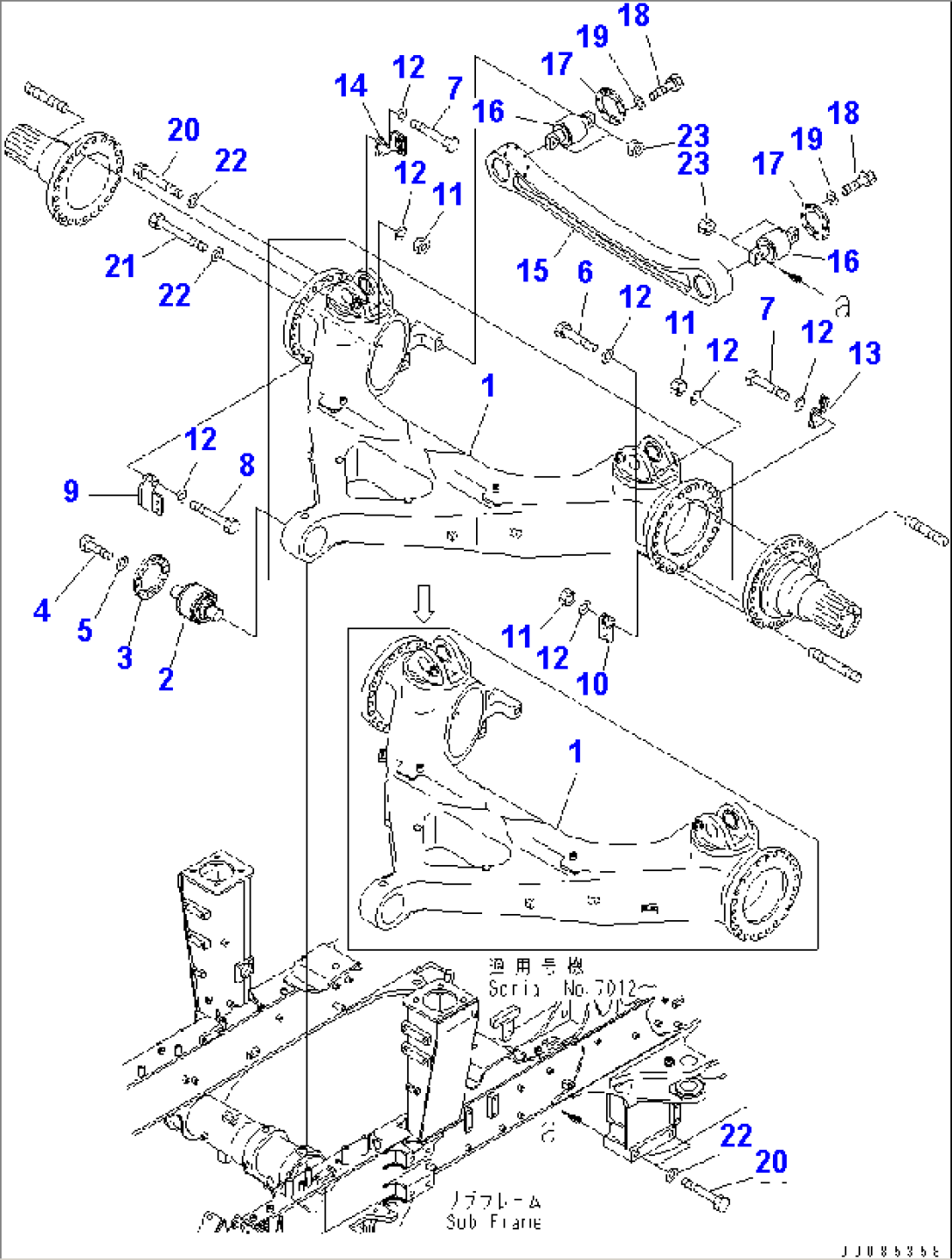 FRONT AXLE SUPPORT (1/2)(#7001-)