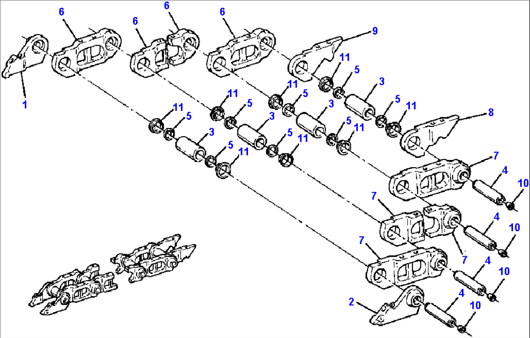 TRACK CHAIN - LUBRICATED WITH SEALS