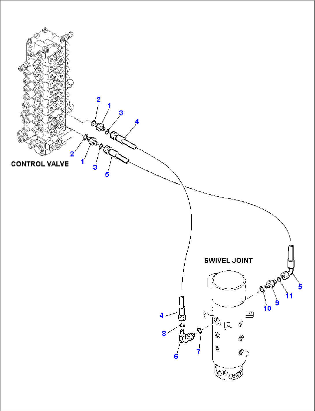 HYDRAULIC PIPING (TRAVEL MOTOR LINE) (UPPER)