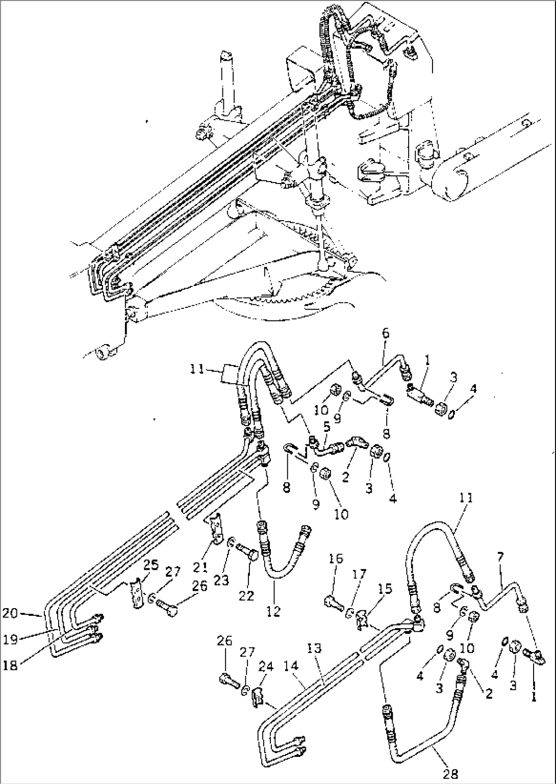 HYDRAULIC PIPING (CONTROL VALUE TO BLADE DRAWBAR)