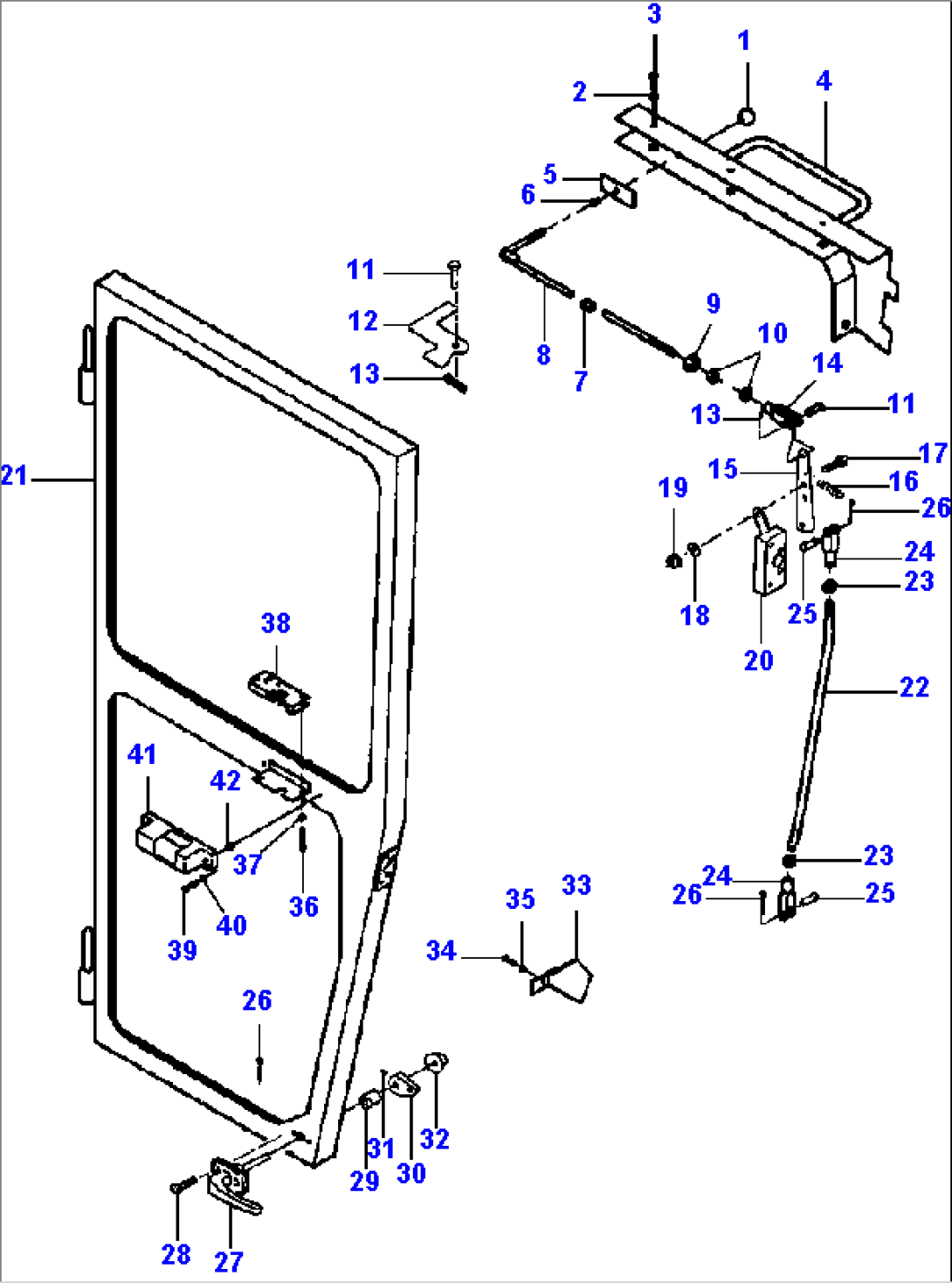 FULL-HEIGHT CAB - R.H. DOOR S/N 202969 AND DOWN