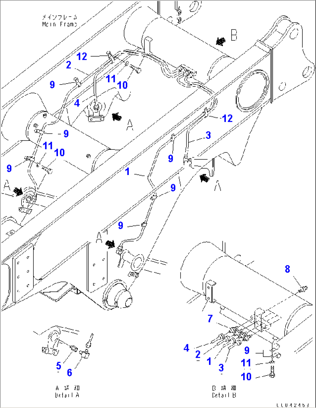 LUBRICATION PIPING (FRONT)(#11001-)