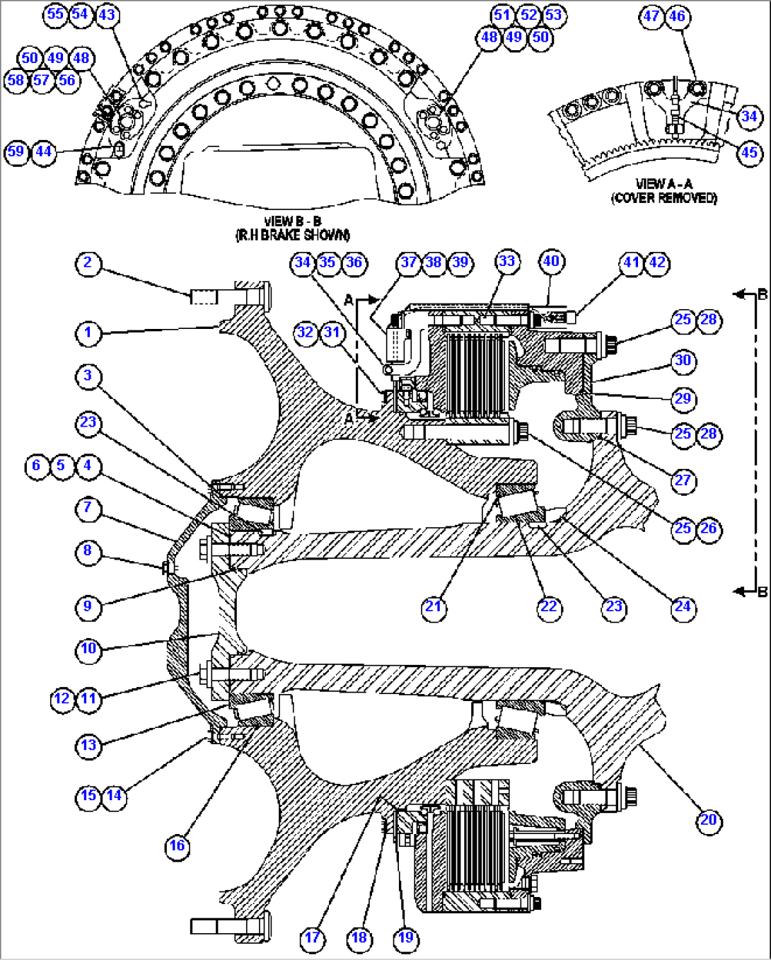 SPINDLE, HUB AND BRAKE ASSEMBLY
