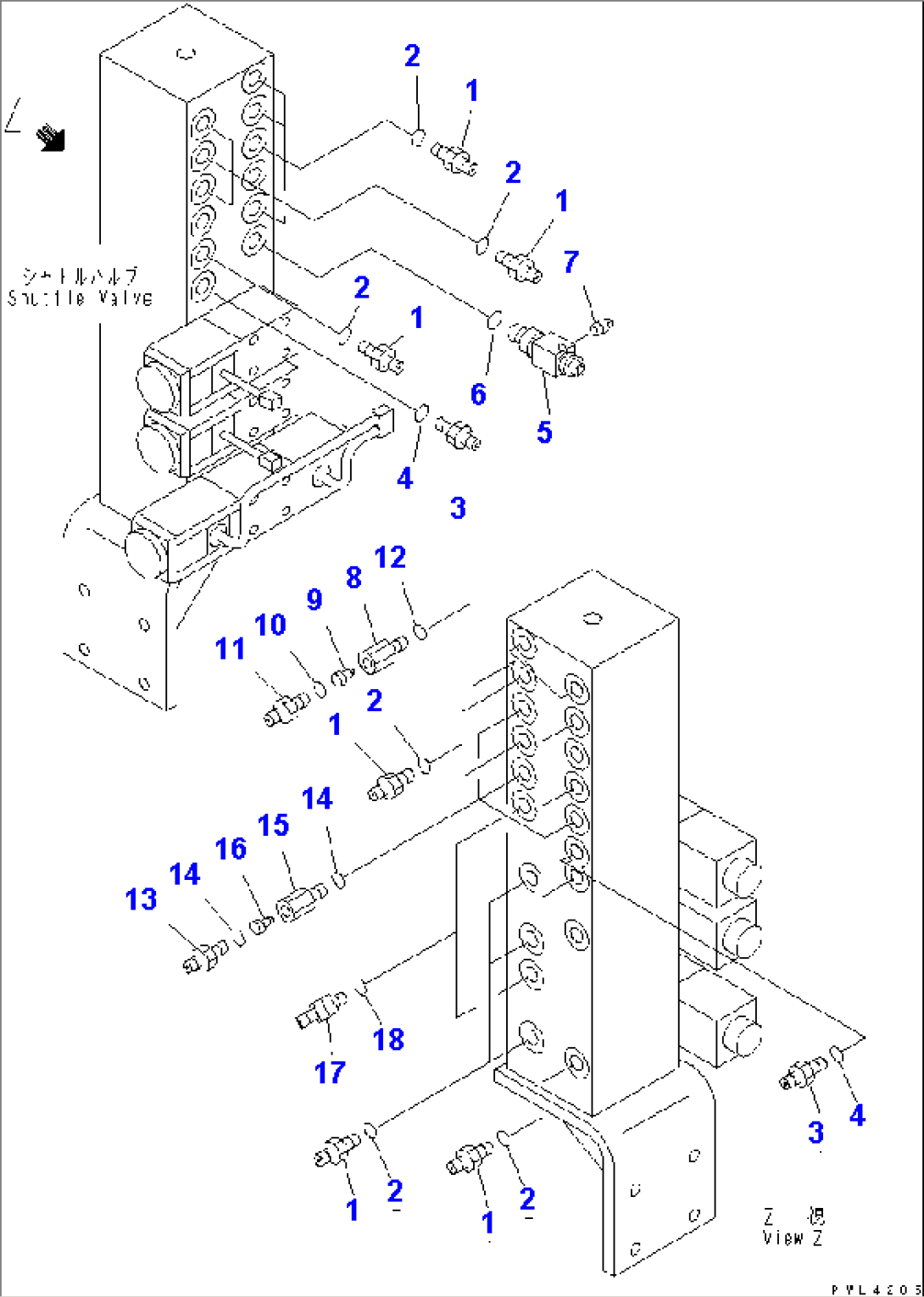 MANIFOLD BLOCK (CONNECTING PARTS) (1/2)(#K32001-)