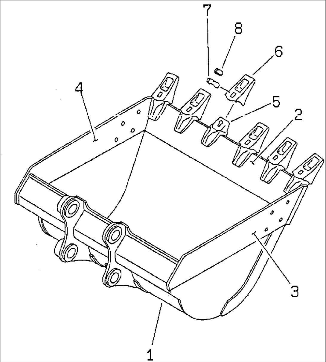 BUCKET¤ 1.0M3 (CECE 0.9M3)¤ 1330MM (VERTICAL PIN TYPE)(#96514-)