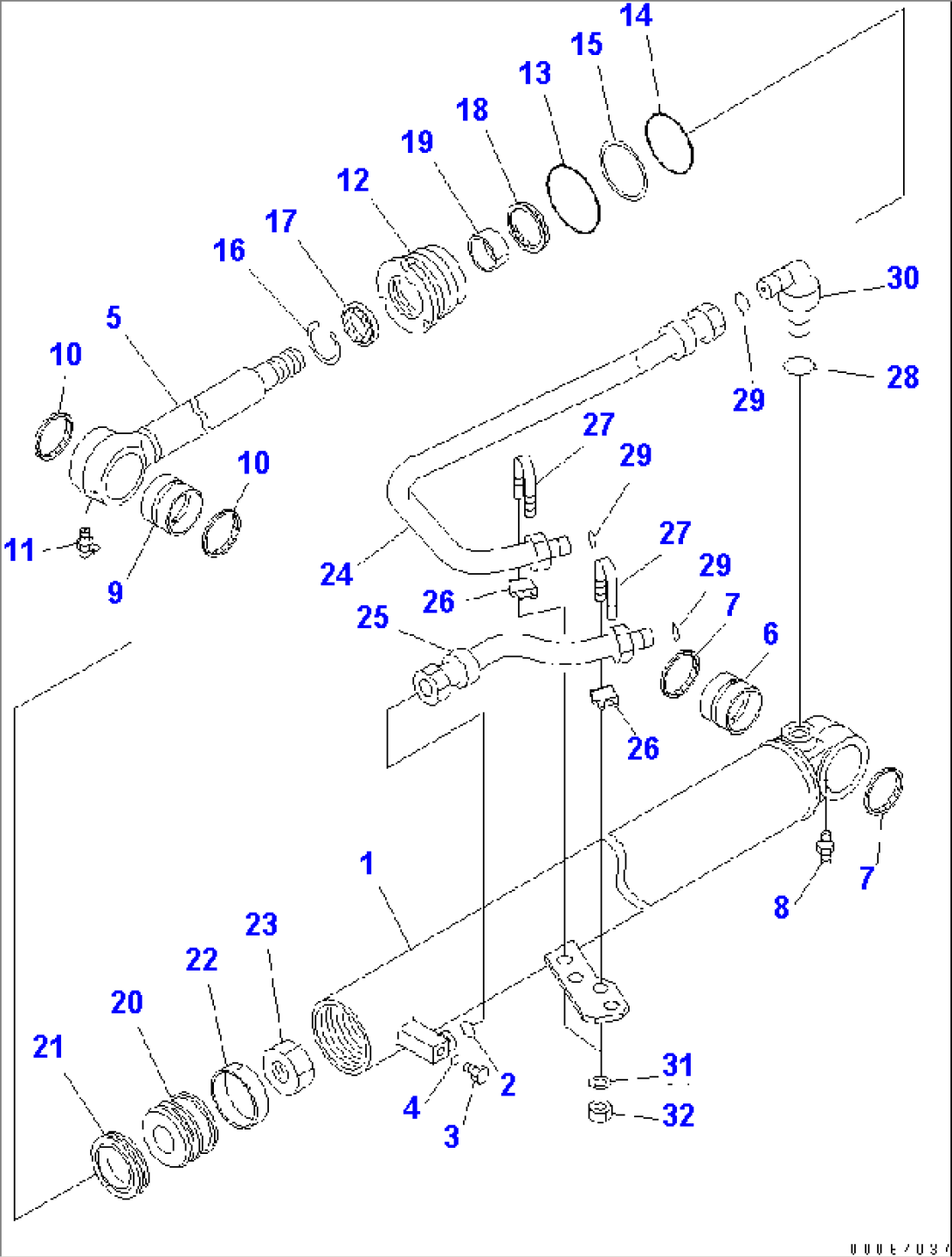 STEERING CYLINDER (INNER PARTS) (LHS)