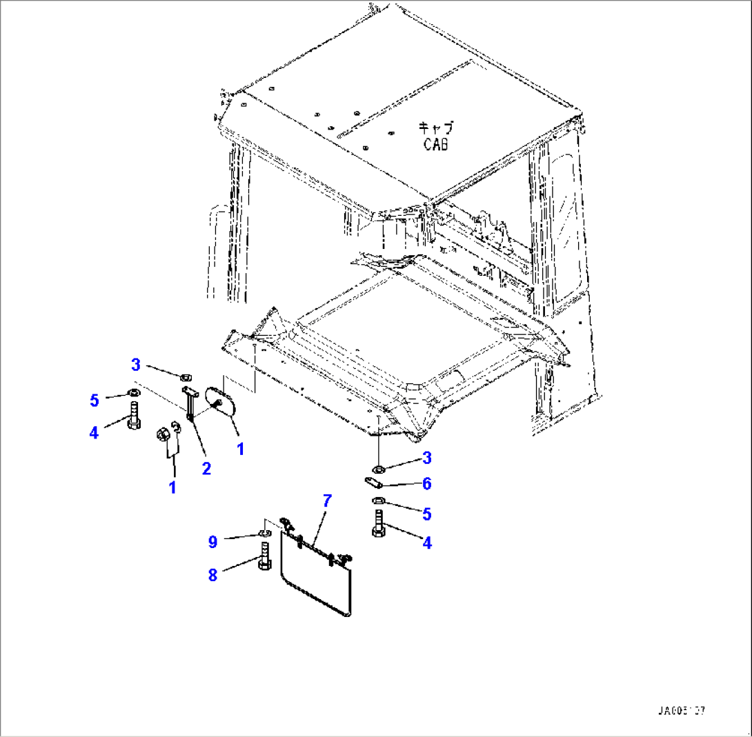 Cab and Cab Floor Group, Rearview Mirror (#80001-)