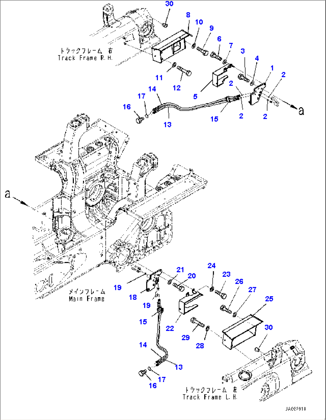 Dozer Blade Tilt Piping, Track Frame Cover (#80001-)