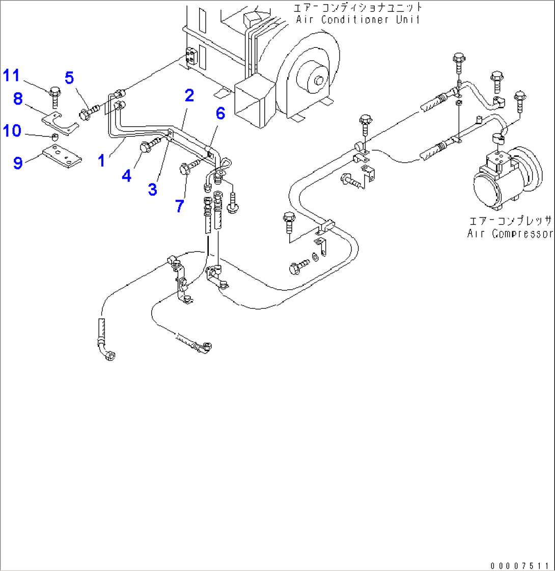 AIR CONDITIONER (AIR COMPRESSOR PIPING)(#54095-)