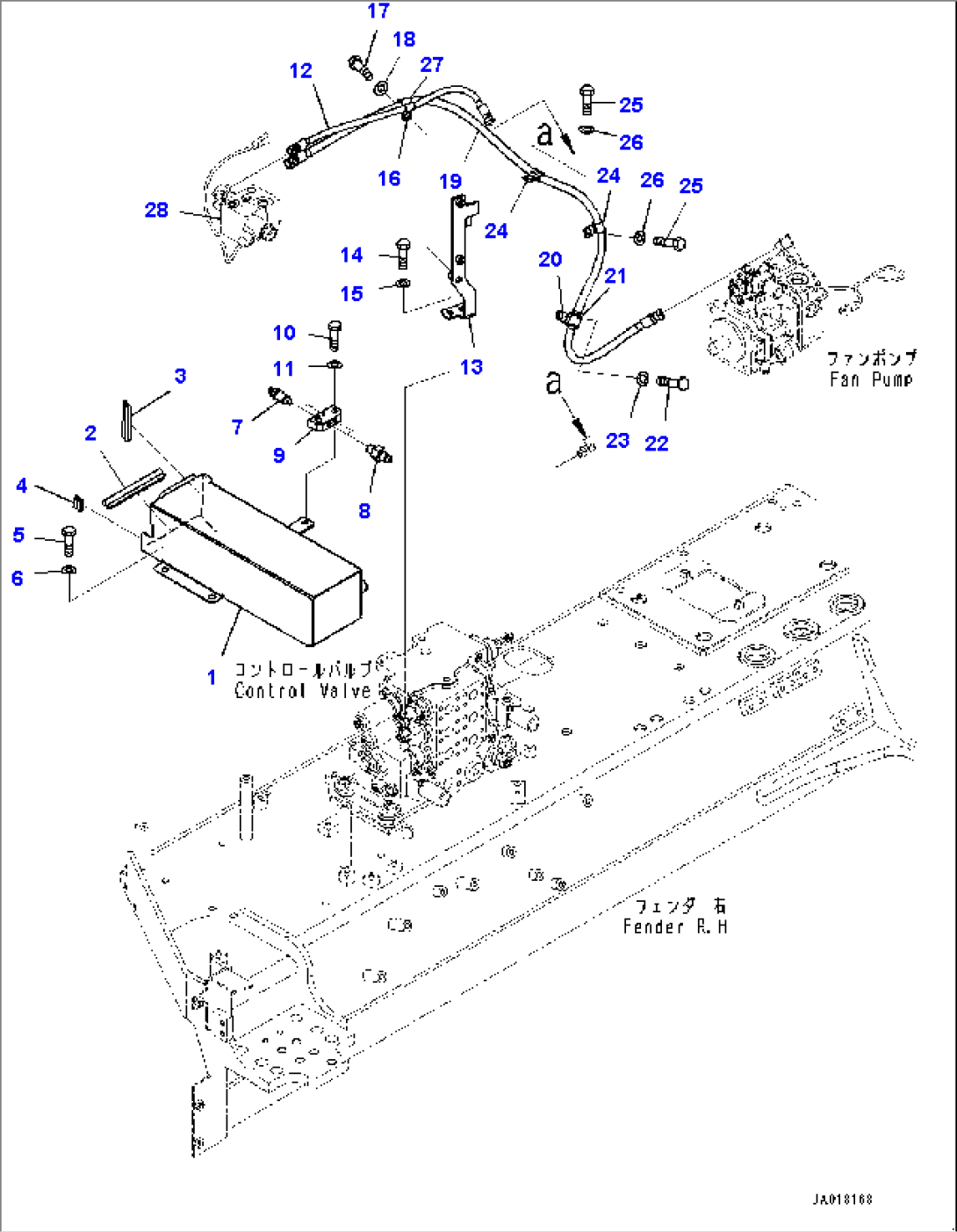 Fender, Control Valve Drain Piping (#22001-)