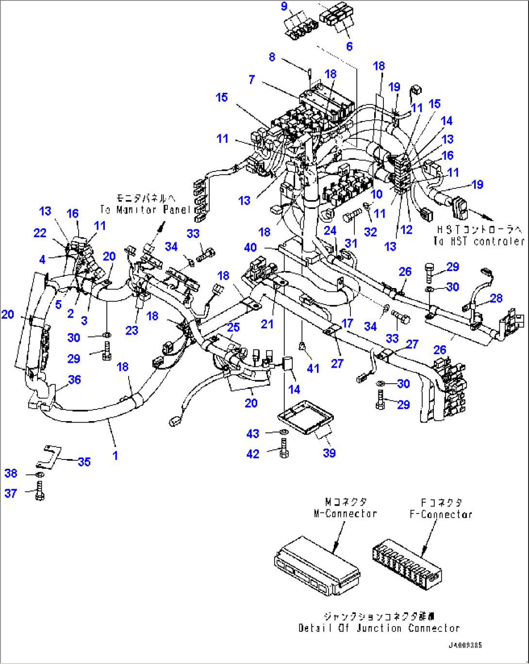 ROPS Canopy and Floor Frame Group, Floor, Wiring Harness (1/3) (#80001-)