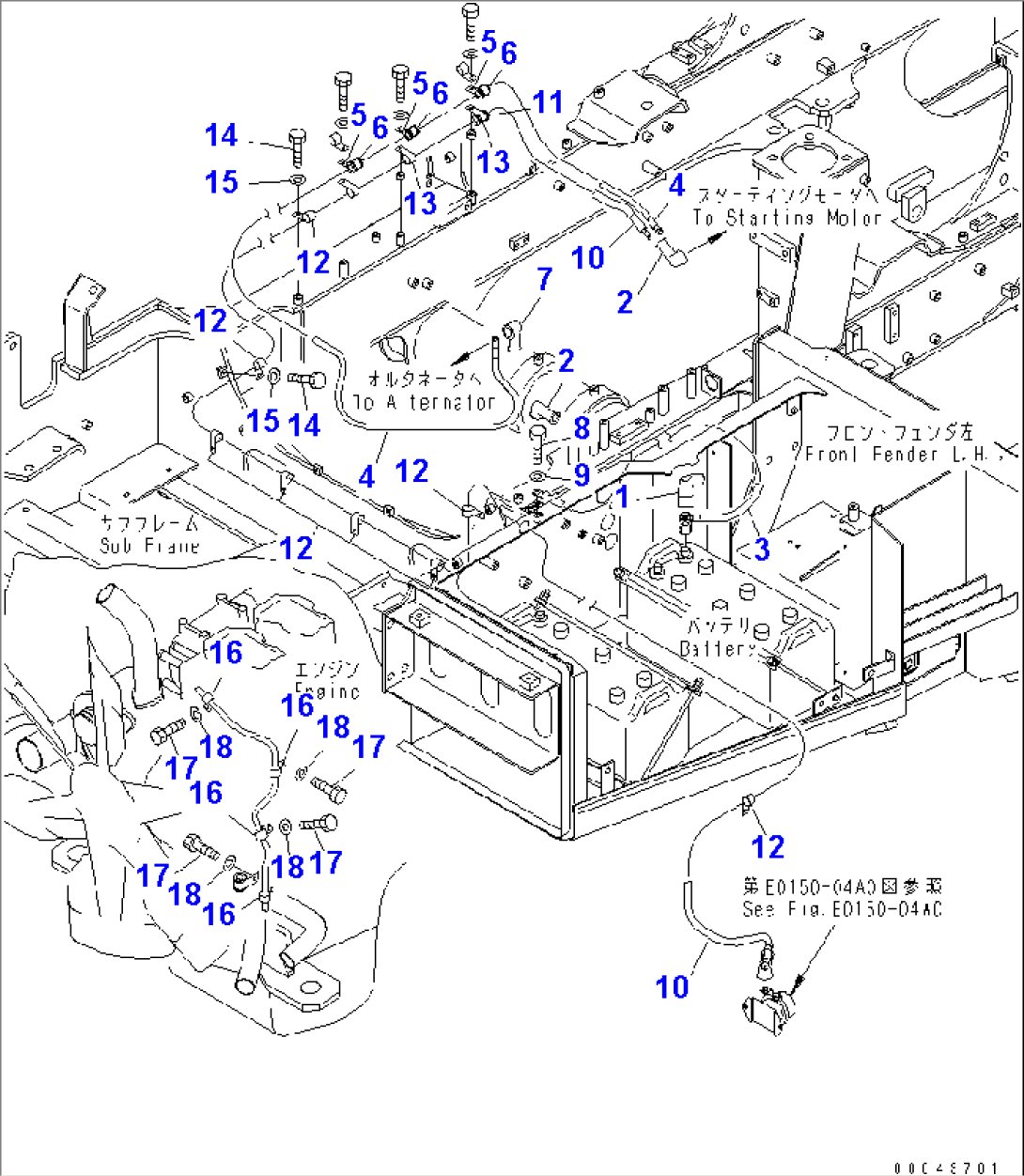 BATTERY MOUNTING (BATTERY CABLE)(#2001-)