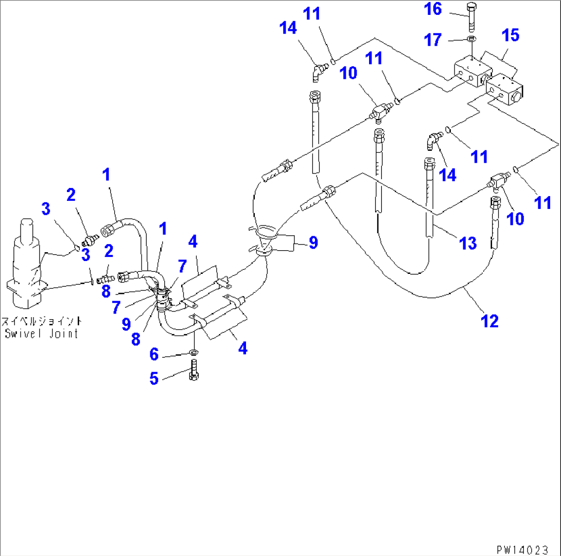OUTRIGGER PIPING (SWIVEL JOINT TO/FROM CHECK VALVE)(#10009-)