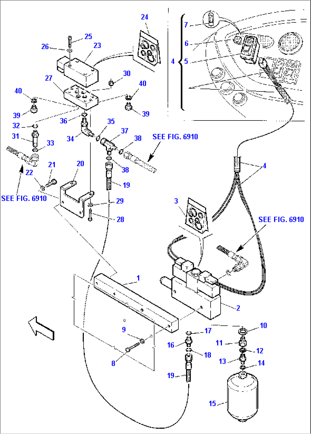 HYDRAULIC PIPING (RIDE CONTROL) (1/2) (OPTIONAL)