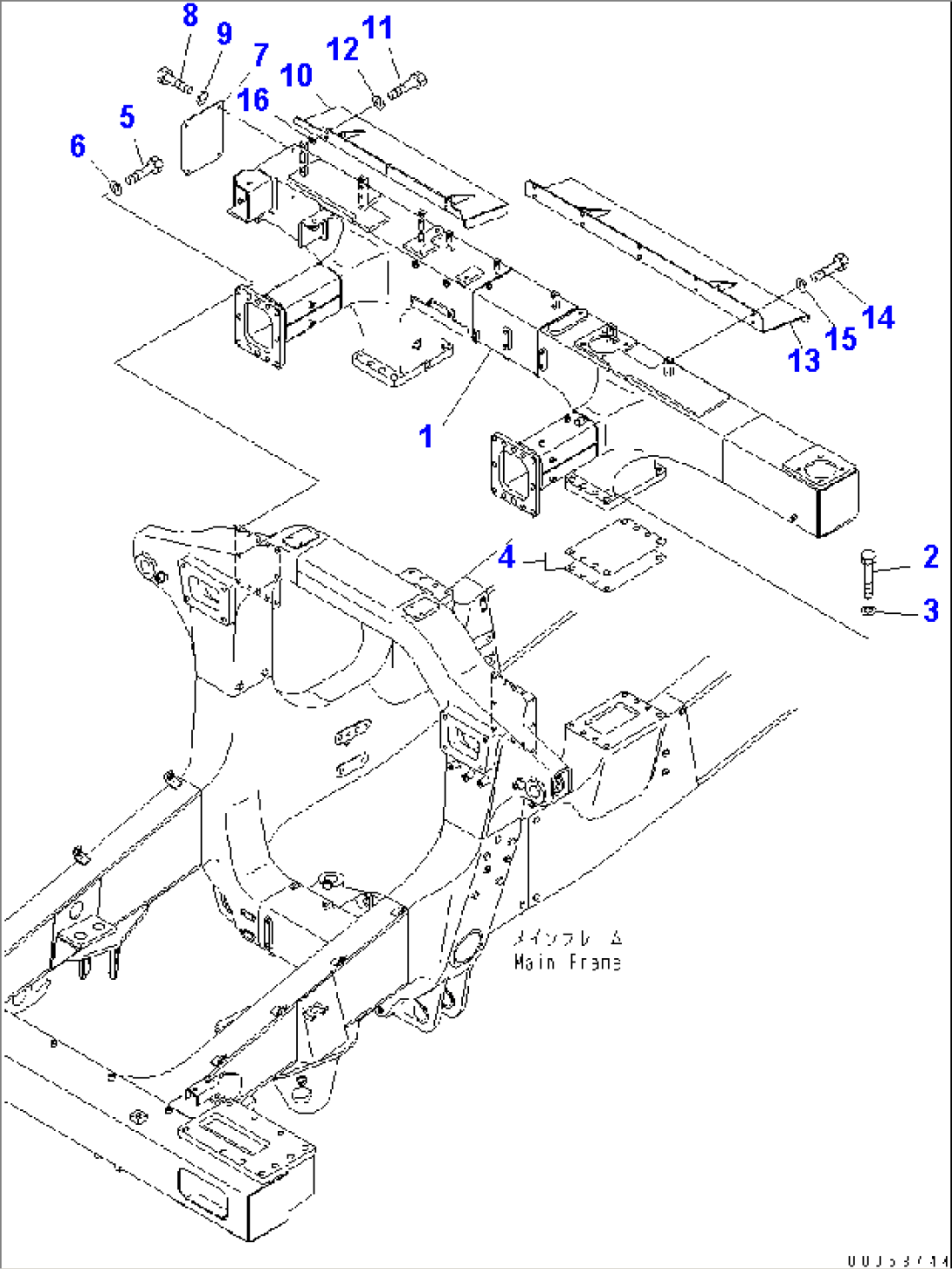 REAR SUPPORT (WITH MUFFLER)(#15001-15024)
