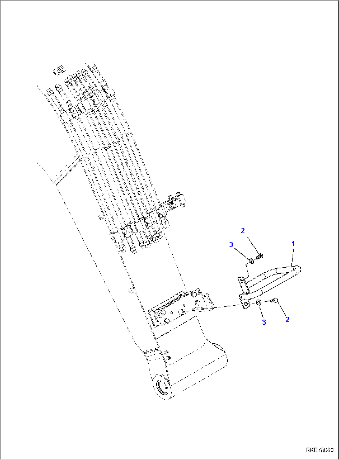 2-PIECE BOOM, FOR MACHINE WITH 2-ADDITIONAL ACTUATOR CIRCUIT AND BOOM HOLDING VALVE AND QUICK COUPLER, HANDRAIL