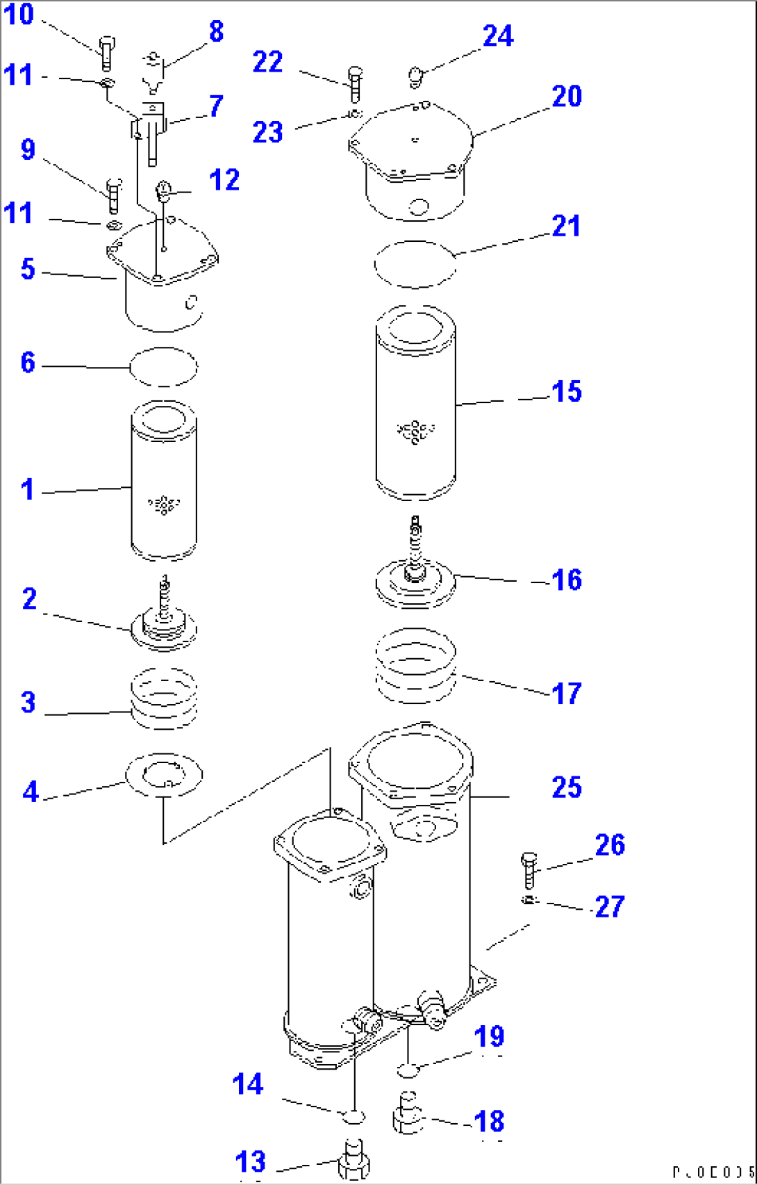 HYDRAULIC TANK AND FILTER (FILTER)(#65001-)