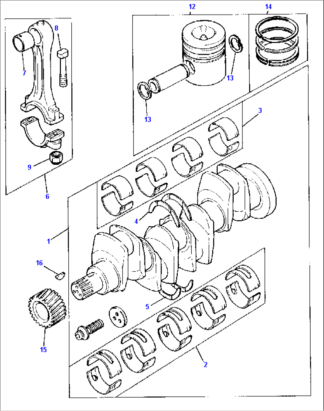 CRANKSHAFT - PISTONS AND CONNECTING RODS