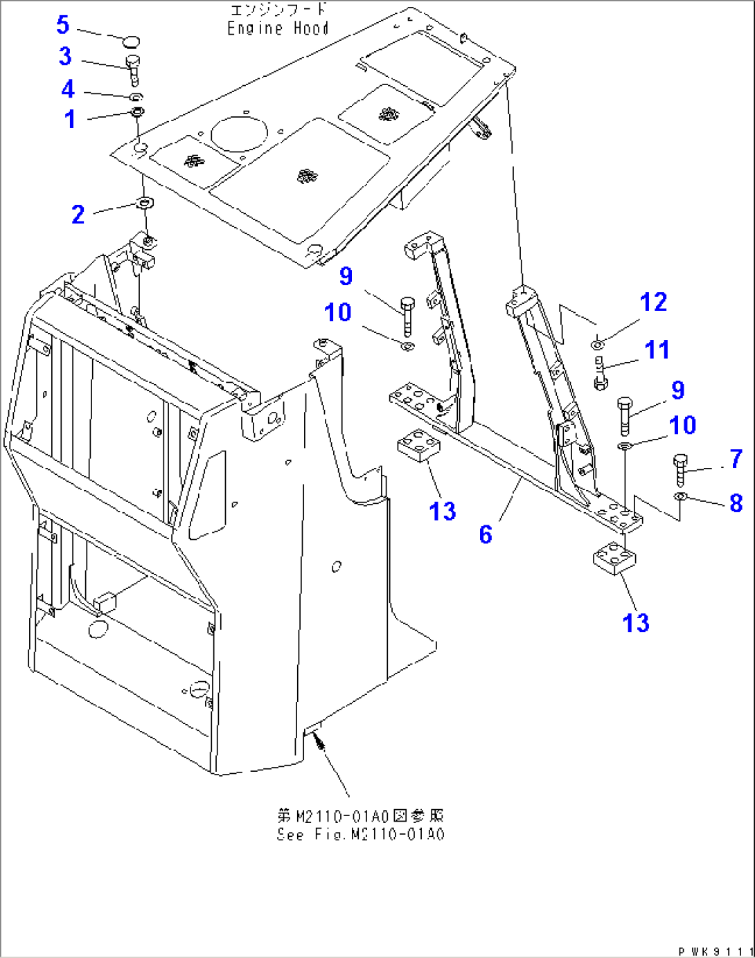 HOOD MOUNT AND REAR SUPPORT