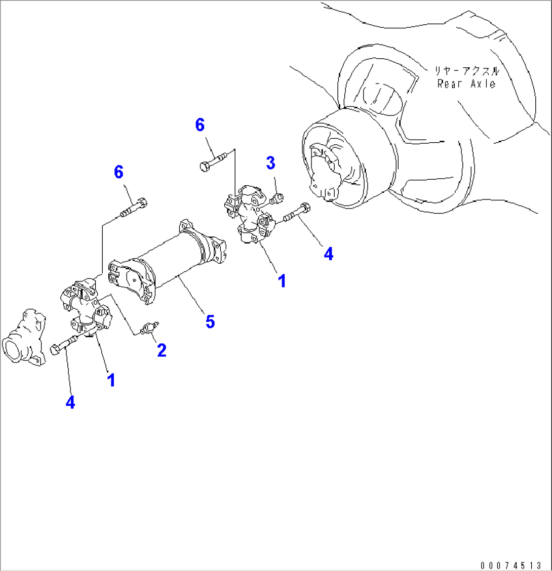 DRIVE SHAFT (REAR)(#51075-)