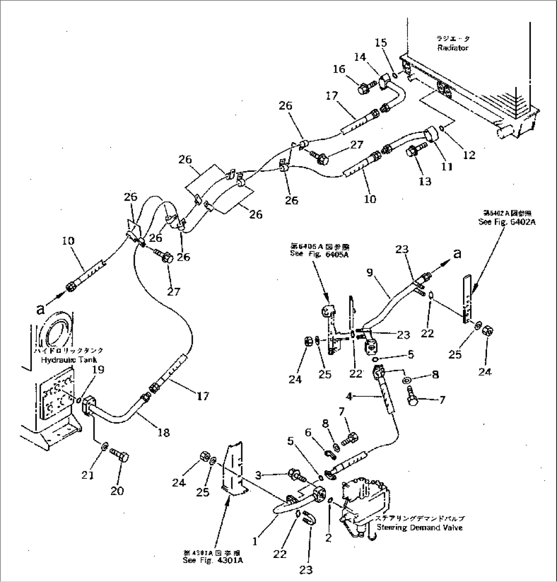 HYDRAULIC PIPING (OIL COOLER LINE)(#20001-)