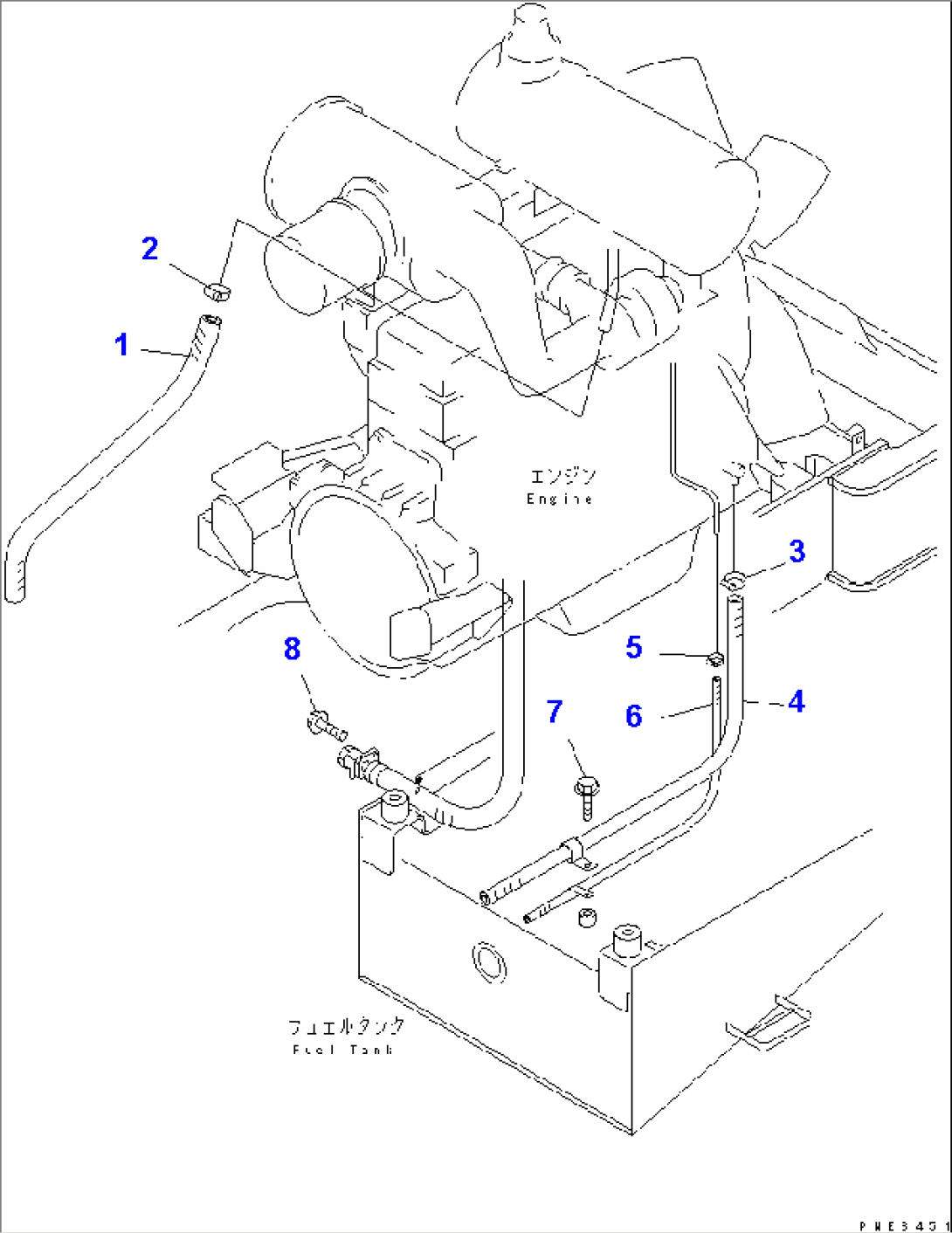 ENGINE (DRAIN HOSE)(#50001-52000)