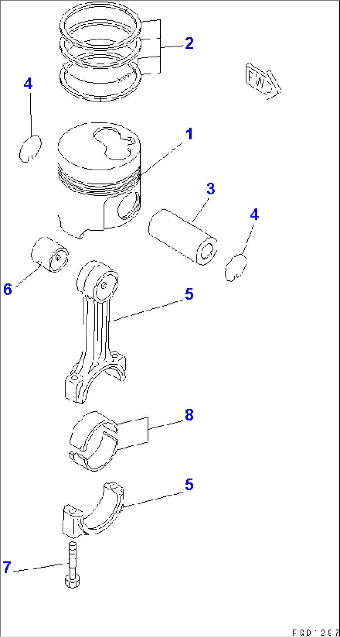 PISTON AND CONNECTING ROD(#30001-)