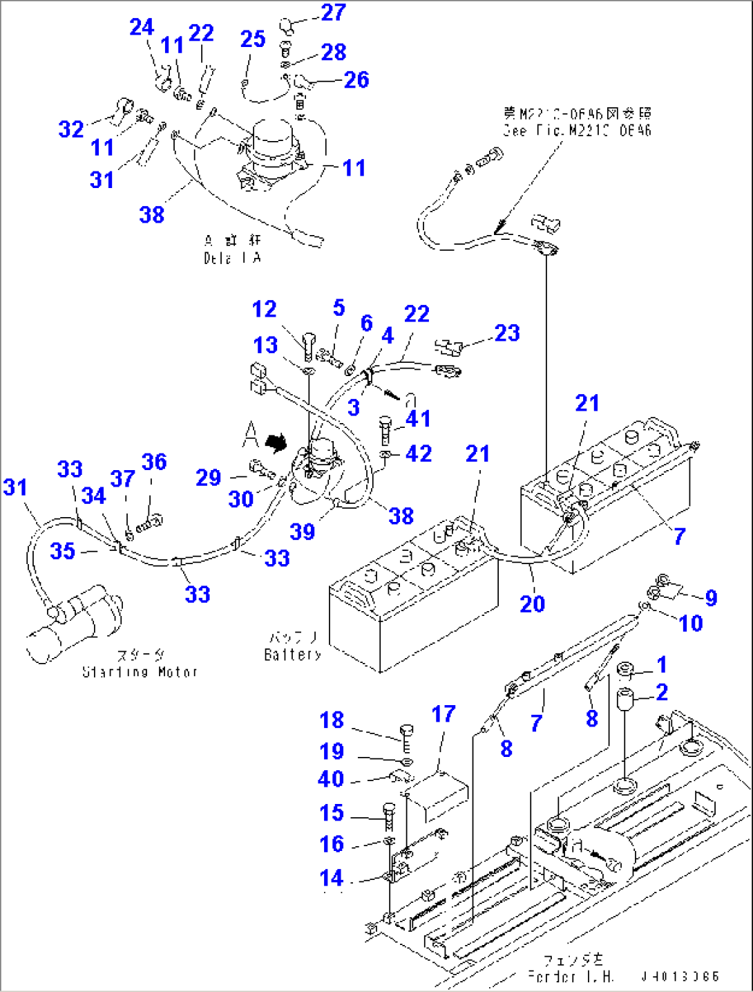BATTERY HOLDER AND STARTING WAIRING HARNESS (FOR ADDITIONAL HEATER) (COLD (B) SPEC.)(#65275-66291)