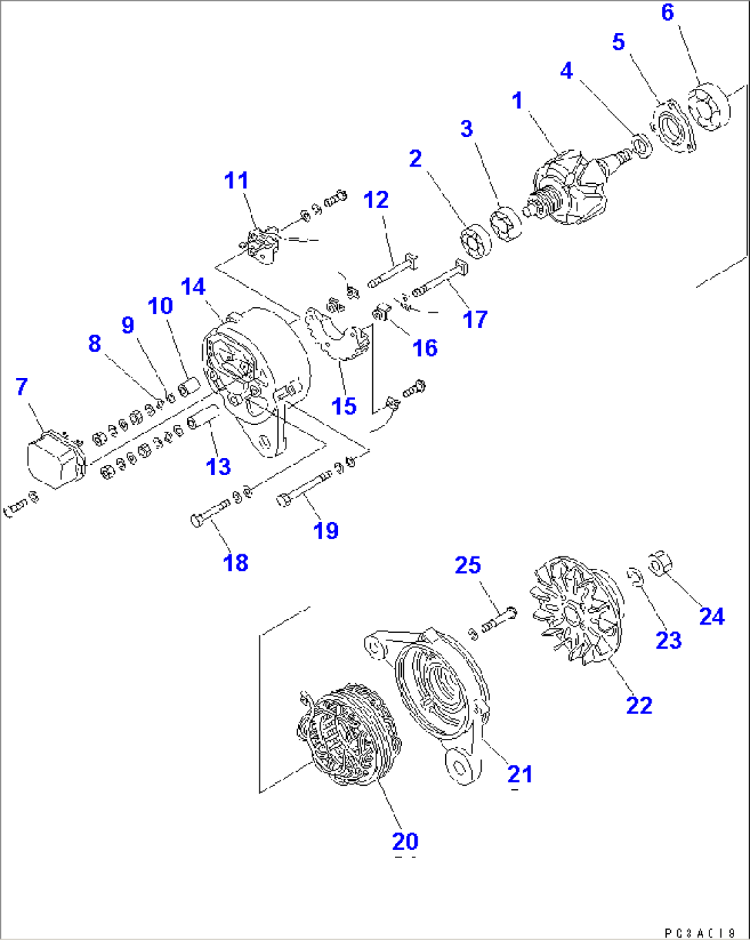 ALTERNATOR (25A) (WITH NON HARDENING PULLEY)(#13137-15026)