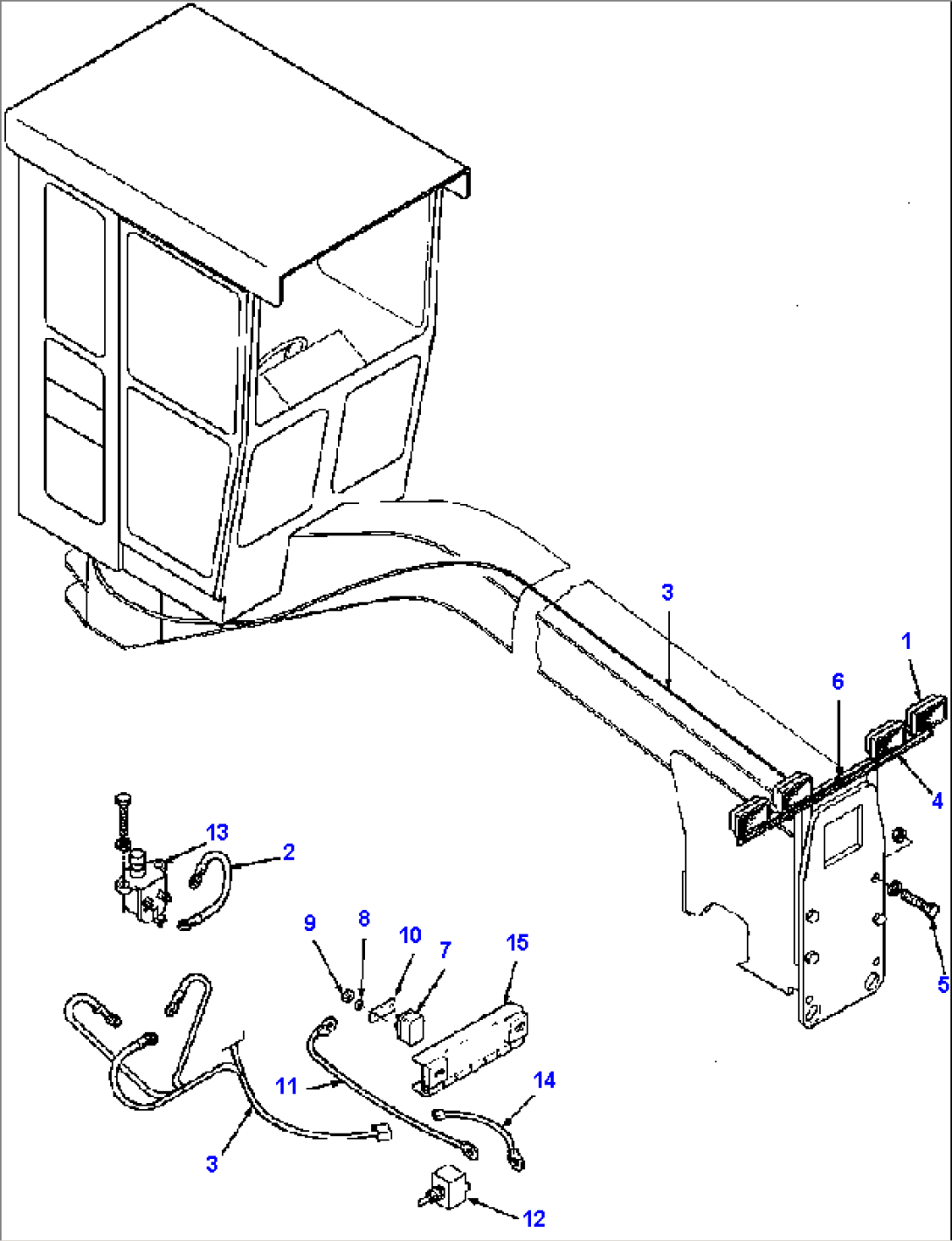 FIG. E5160-01A1 FRONT BAR HI-LOW BEAM HEADLIGHT - WITH CAB-MOUNTED HEADLIGHTS