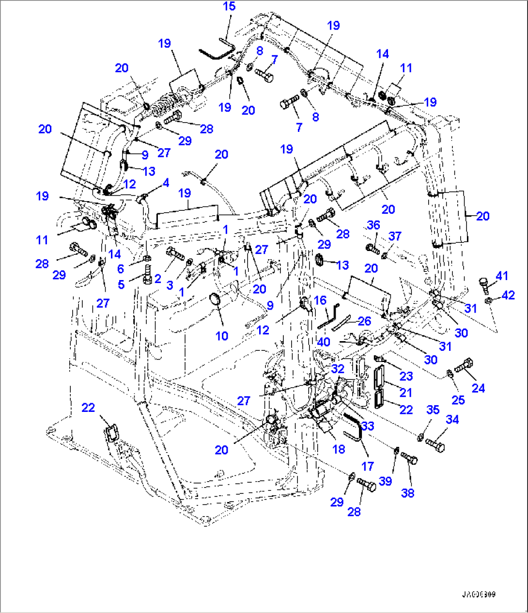 ROPS Cab, Floor, Wiring Harness (2/3) (#80001-)