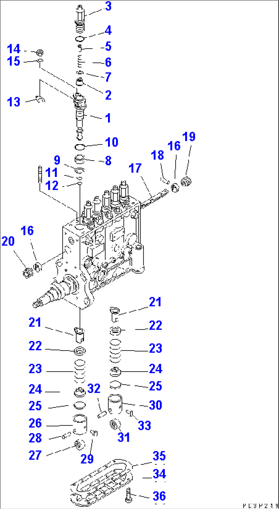 FUEL INJECTION PUMP (PUMP) (L.H.) (2/2) (INNER PARTS)(#10097-)