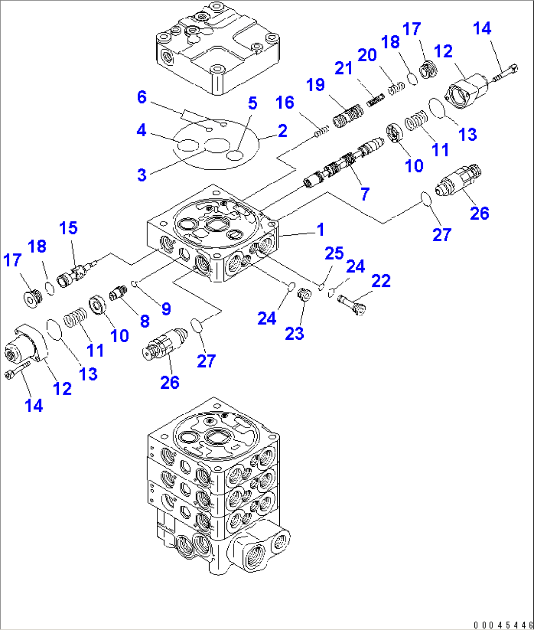 CONTROL VALVE (3-SPOOL) (9/9)(#65001-)