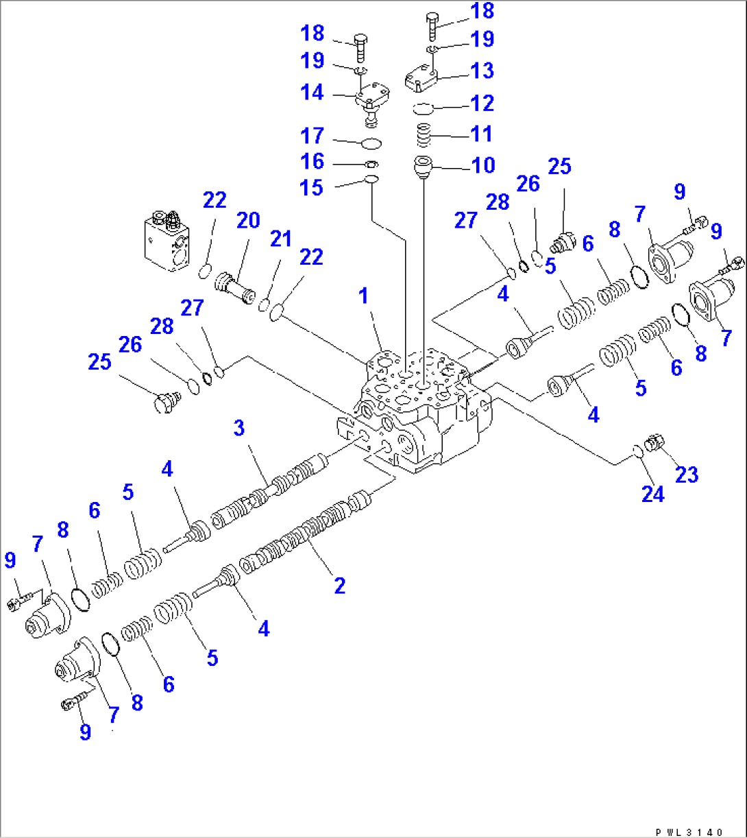 MAIN VALVE (2-SPOOL) (1/3) (FOR SWING)