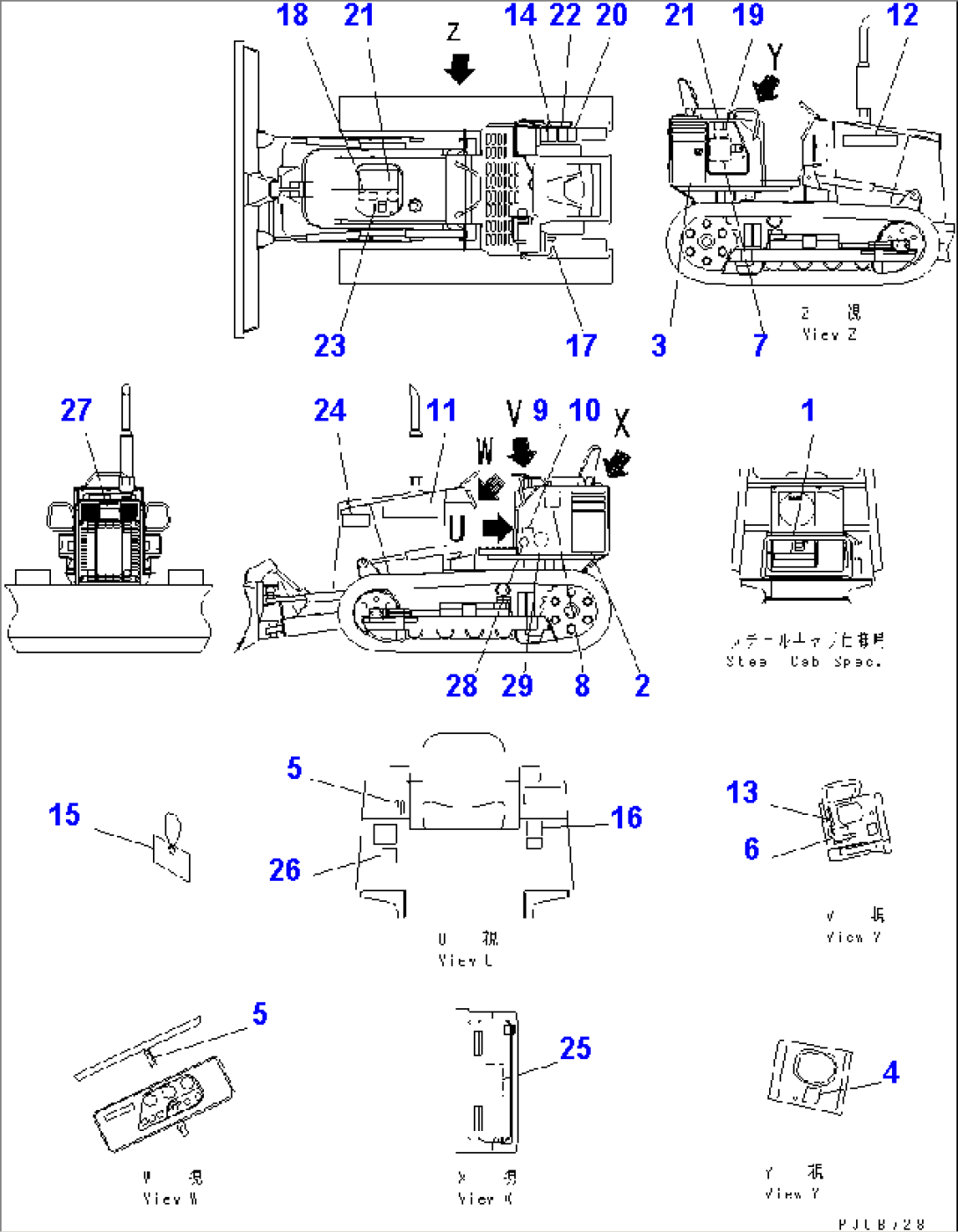 MARKS AND PLATES (JAPANESE) (FOR STEEL CAB)(#81601-)