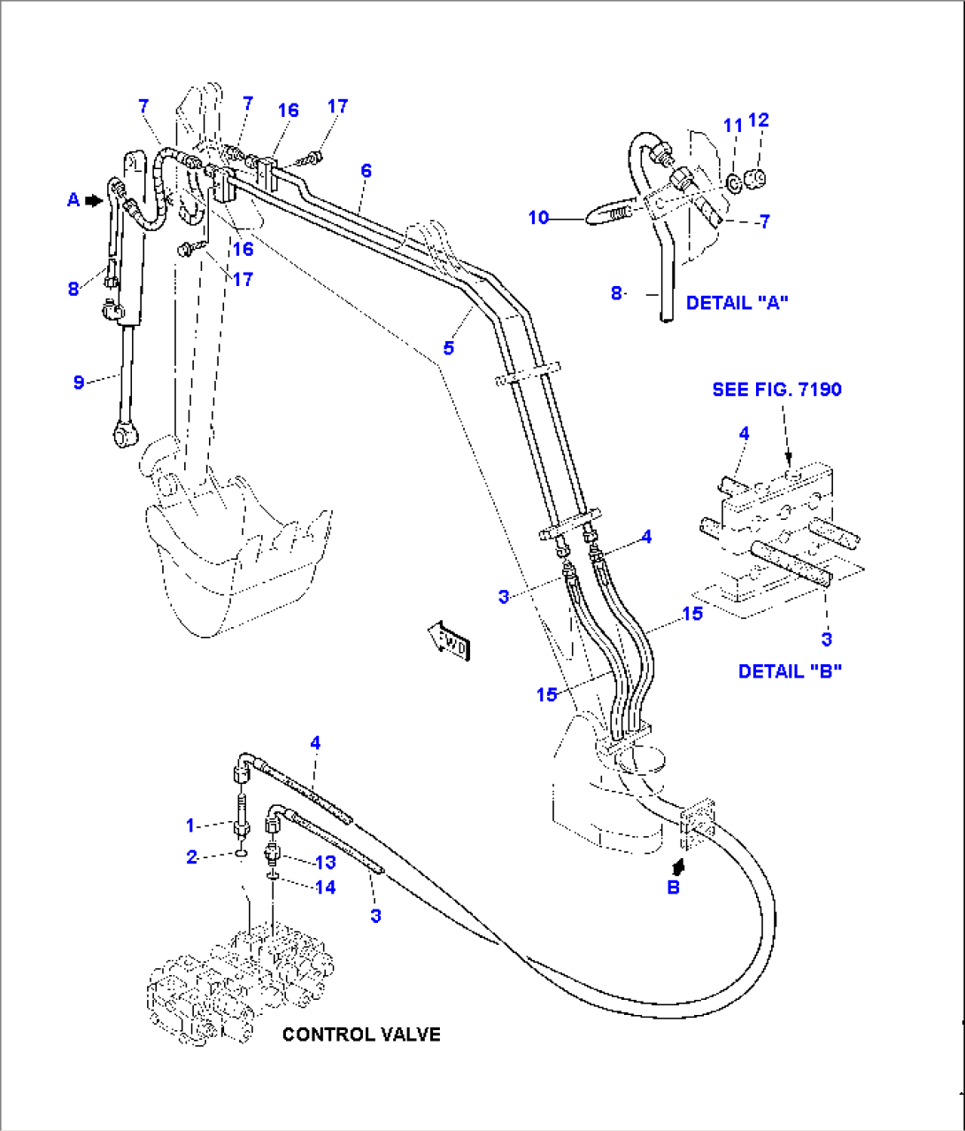 HYDRAULIC PIPING (BUCKET CYLINDER LINE) (TBG SPEC.)