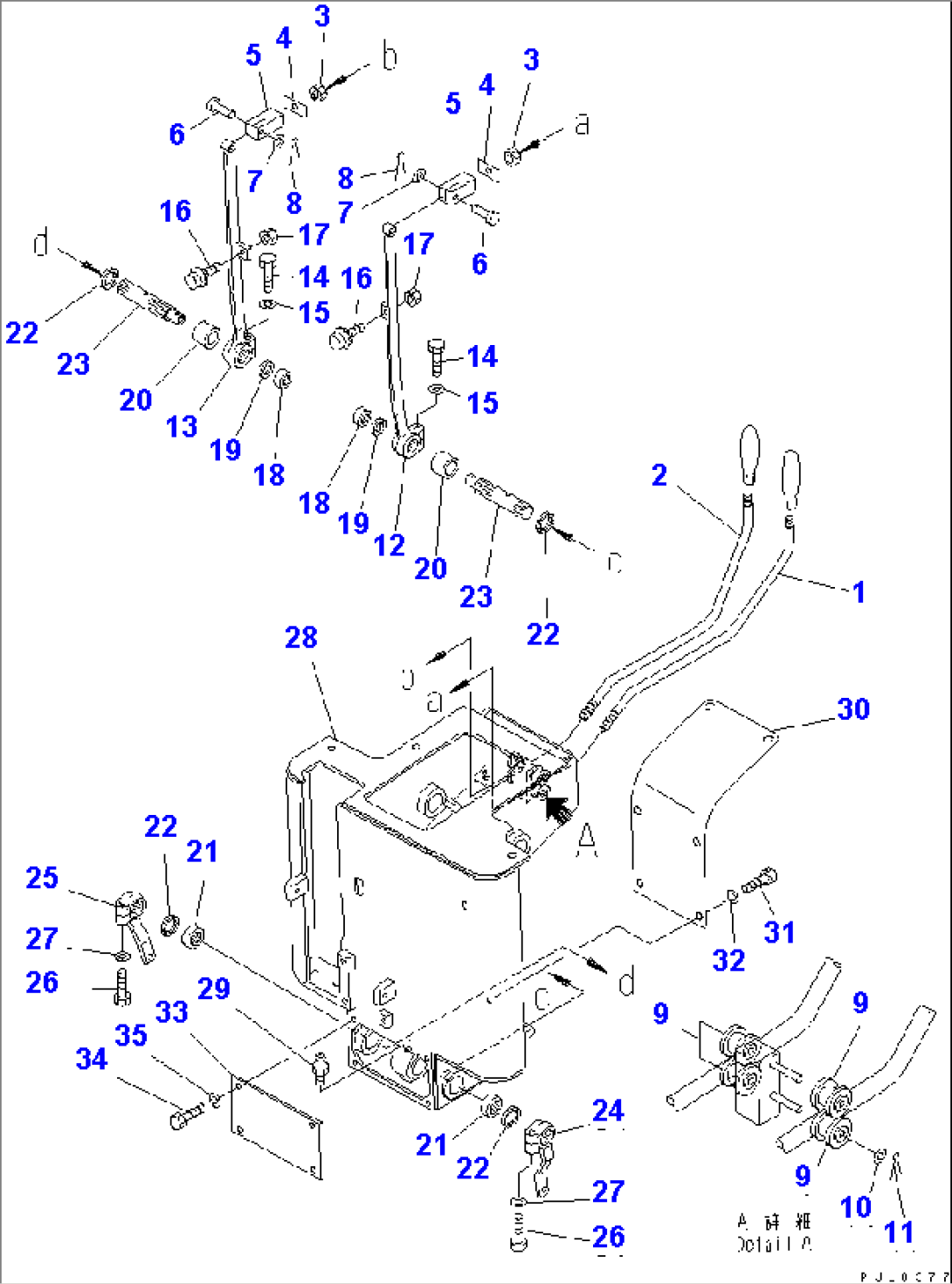 STEERING CONTROL LEVER (WITH RADIATOR SHUTTER)(#31578-)