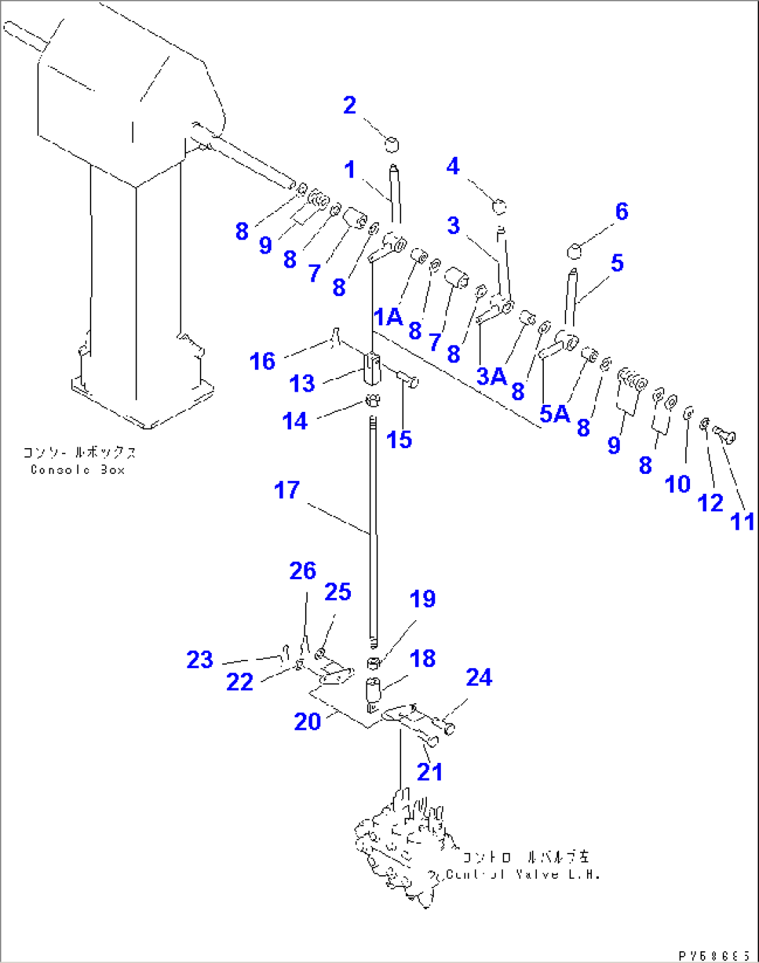 HYDRAULIC CONTROL LEVER L.H.