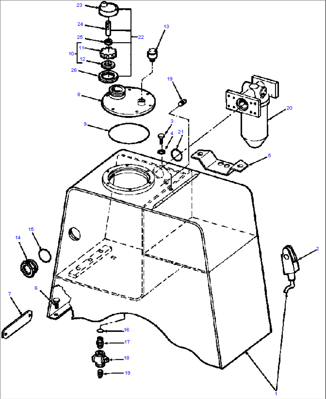 HYDRAULIC RESERVOIR AND FILTER