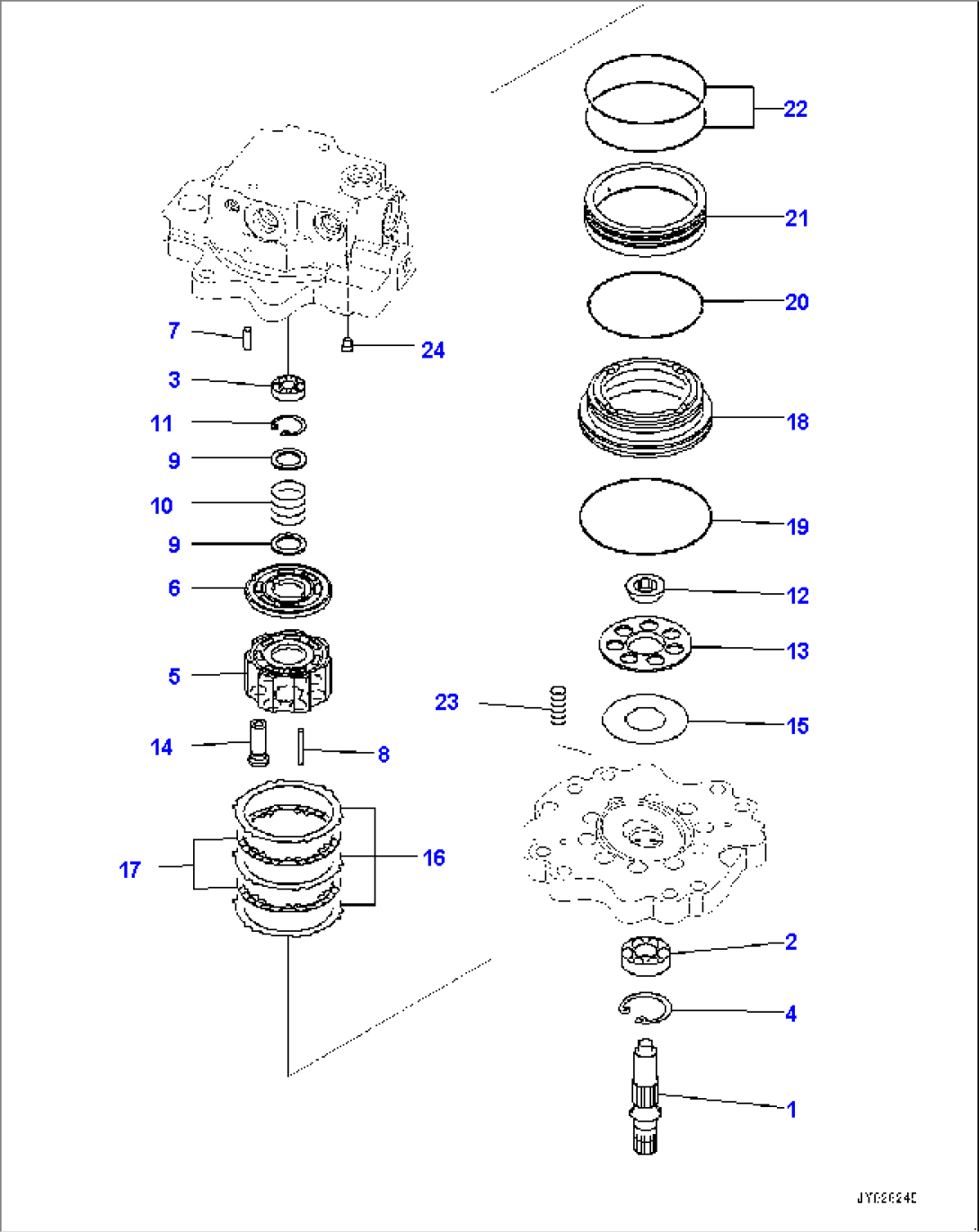 Swing Machinery and Motor, Inner Parts, Motor (1/3) (#30001-)